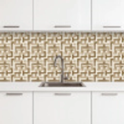 Geometrisch - Retro - Bruin keuken achterwand 2 middel 871 -3d