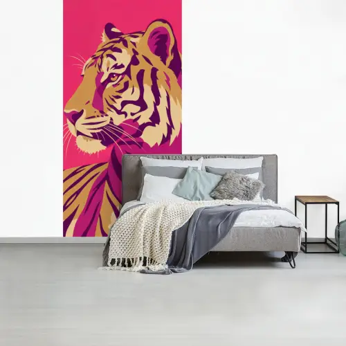 Tijger - Modern - Neon fotobehang vinyl groot -slaapkamer