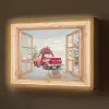 Doorkijk - Auto - Kerst - Cadeaus - Winter - Landschap Light Box met batterij (Wandlamp) middel -z3d_website