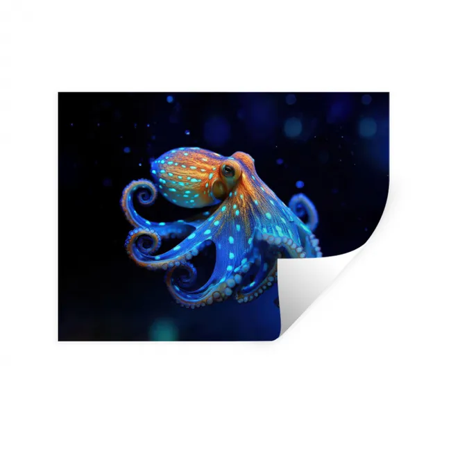 Wall Sticker - Octopus - Dots - Blue - Sea