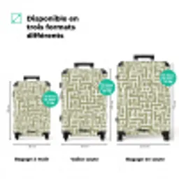 Grafisch - Patroon - Groen NBS - Handbagage koffer - Volwassenen Unisex middel zzzzzzVergelijking_3FR