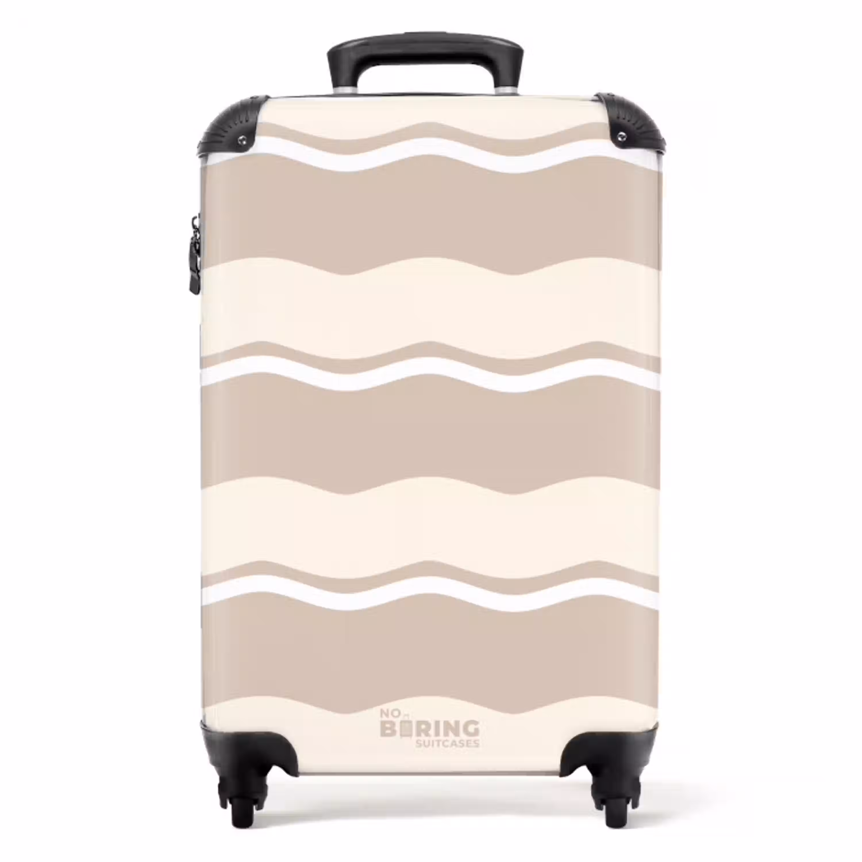 Golven in crème tinten NBS - Handbagage koffer - Unisex middel -productfoto_recht