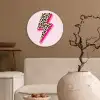 Stippen - Roze - Bliksem Wandcirkel kunststof plaat 5mm dik klein -sfeer1