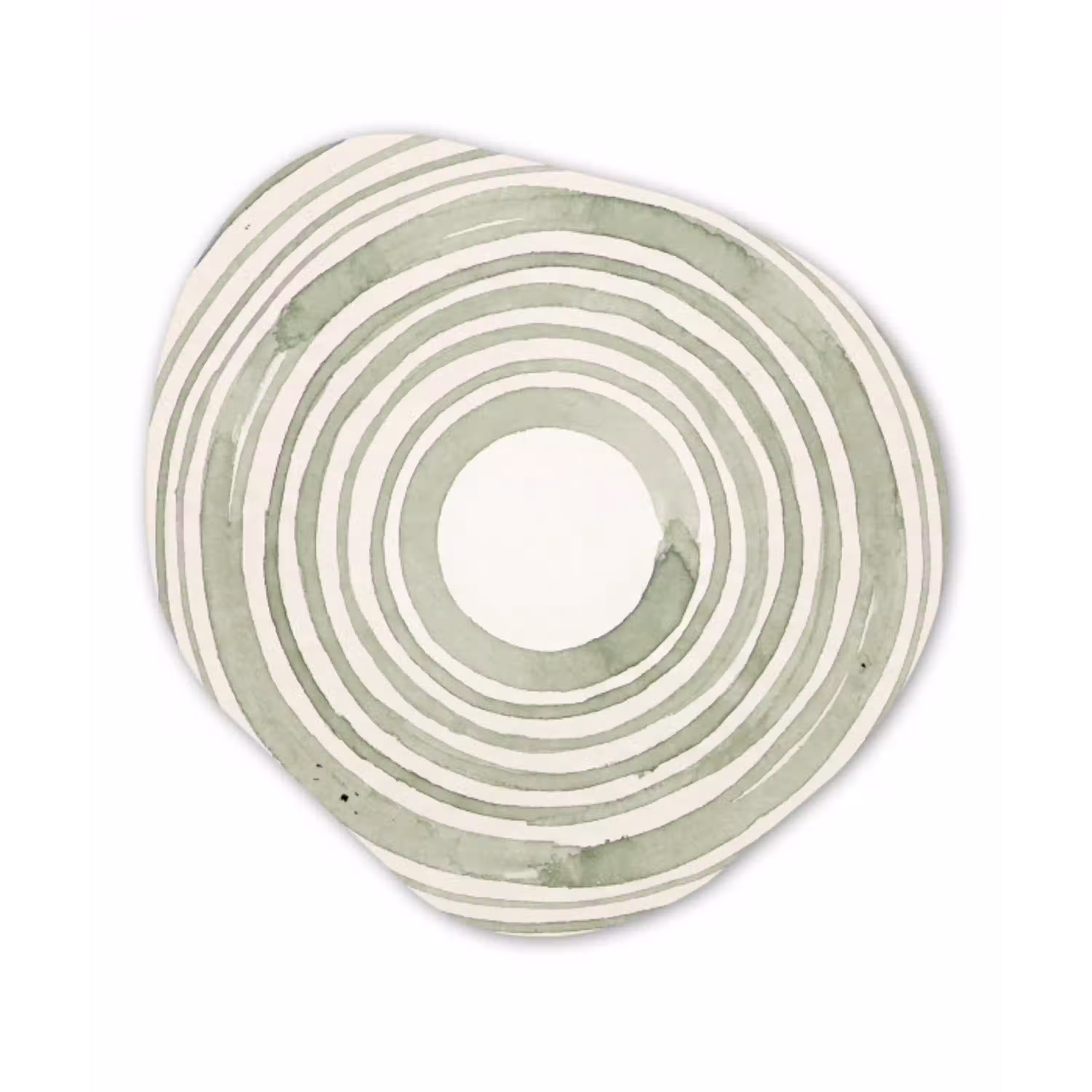 Abstractie - Cirkels - Waterverf - Groen - Modern Wandcirkel Organisch Forex 3mm klein -3d