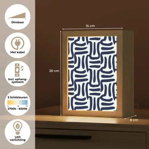 Abstract - Modern - Blauw Light Box met kabel (Tafellamp) klein 925 -USP_NL