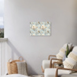 Botanisch - Zangvogel - Blauw Tuinposter op houten frame 2 cm dik klein 845 -sfeer1
