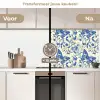 Vlinders - Bloemen - Blauw - Botanisch keuken achterwand 2 middel 871 -voor-na2_NL