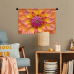 Dahlia - Bloem - Oranje Wandkleed katoen klein -wsfeer4_kind