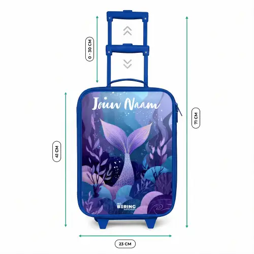 Zeemeermin - Onderwater - Paars - Blauw Kinderkoffer - Blauw klein -productfoto_formaten