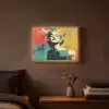 Vrouw - Rode lippen - Abstracte kleurvlakken - Popartuistraling Light Box met batterij (Wandlamp) middel -sfeer4