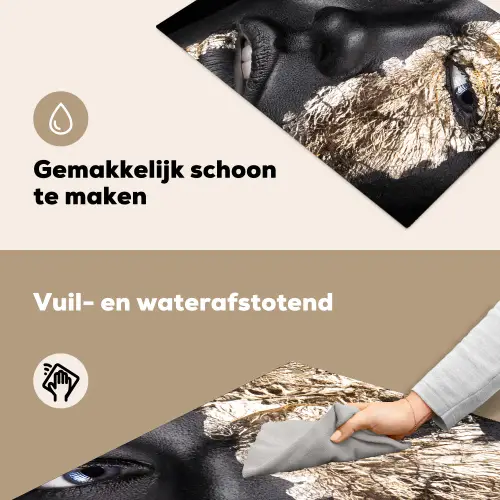 Vrouw - Goud - Zwart - Verf - Luxe Inductie beschemer met haakjes klein -ky-schoon-nl