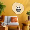 Panda - Beige - Minimalistisch Wandcirkel Organisch Plexiglas middel -sfeer4
