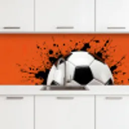Voetbal - Verf - Sport - Oranje keuken achterwand 2 middel -3d