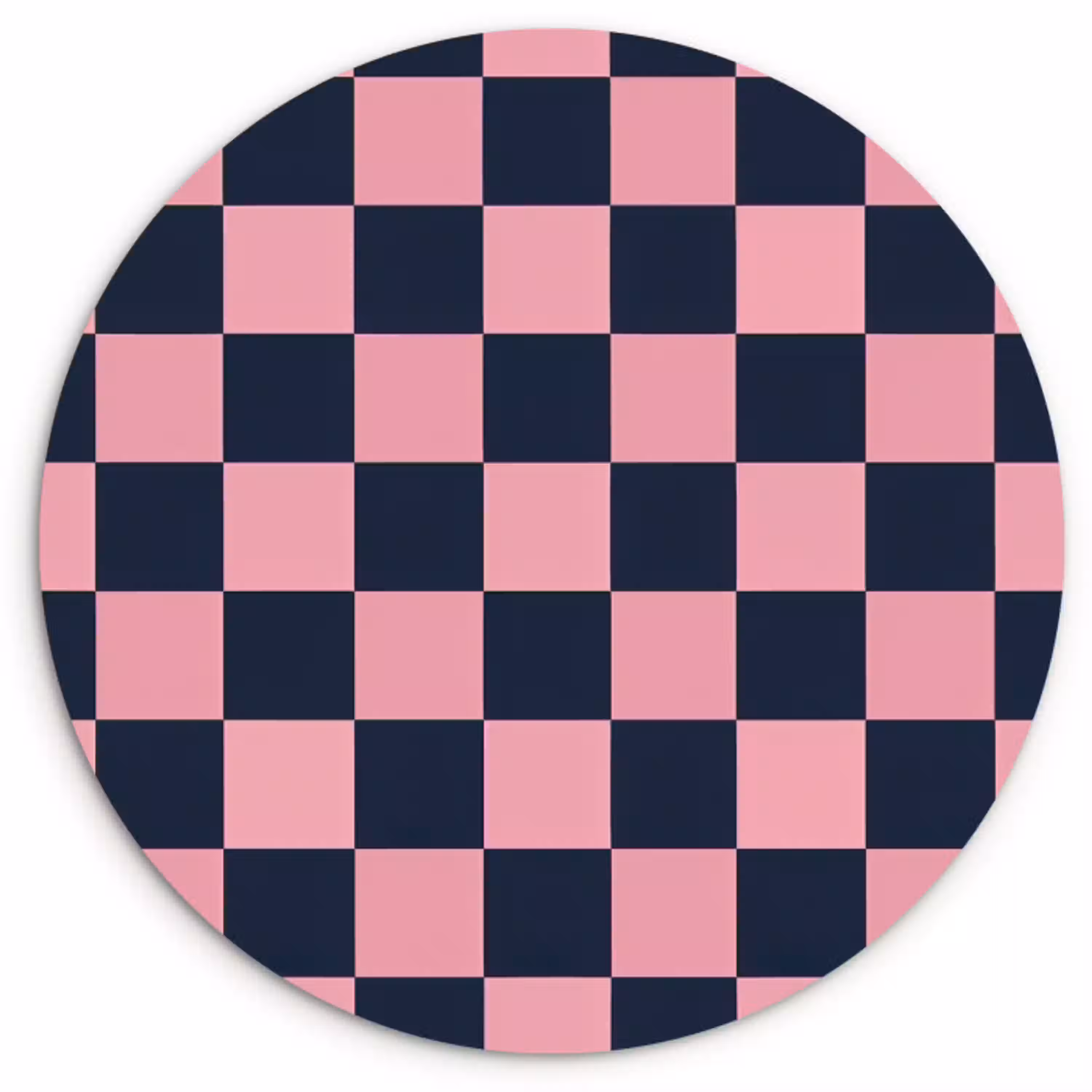 Traditioneel - Patroon - Blauw - Roze Wandcirkel kunststof plaat 5mm dik klein 188 -3d