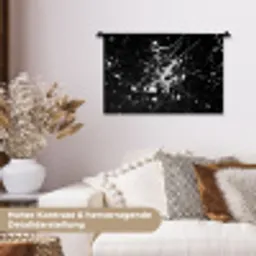 Verfspatten - Wit - Abstract - Explosie Wandkleed katoen klein -tsfeer1_DE