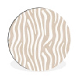 Abstract - Zebra - Beige Wandcirkel aluminium klein 190 -3d
