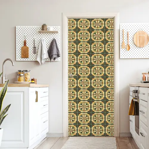 Ornament - Patroon - Groen deurposter klein 289 -sfeer5