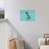 Dinosaurus - Blauw - Zonnebril tuinposter los doek klein -sfeer8
