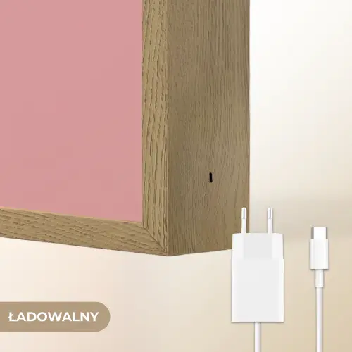 Illustratie - Konijn - Roze - Minimalistisch Light Box met batterij (Wandlamp kind) middel -USP_websiteoplaadbaarNL