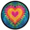 Hart - Tie Dye - Kleurrijk Fotolijst rond zonder passe partout klein -3d