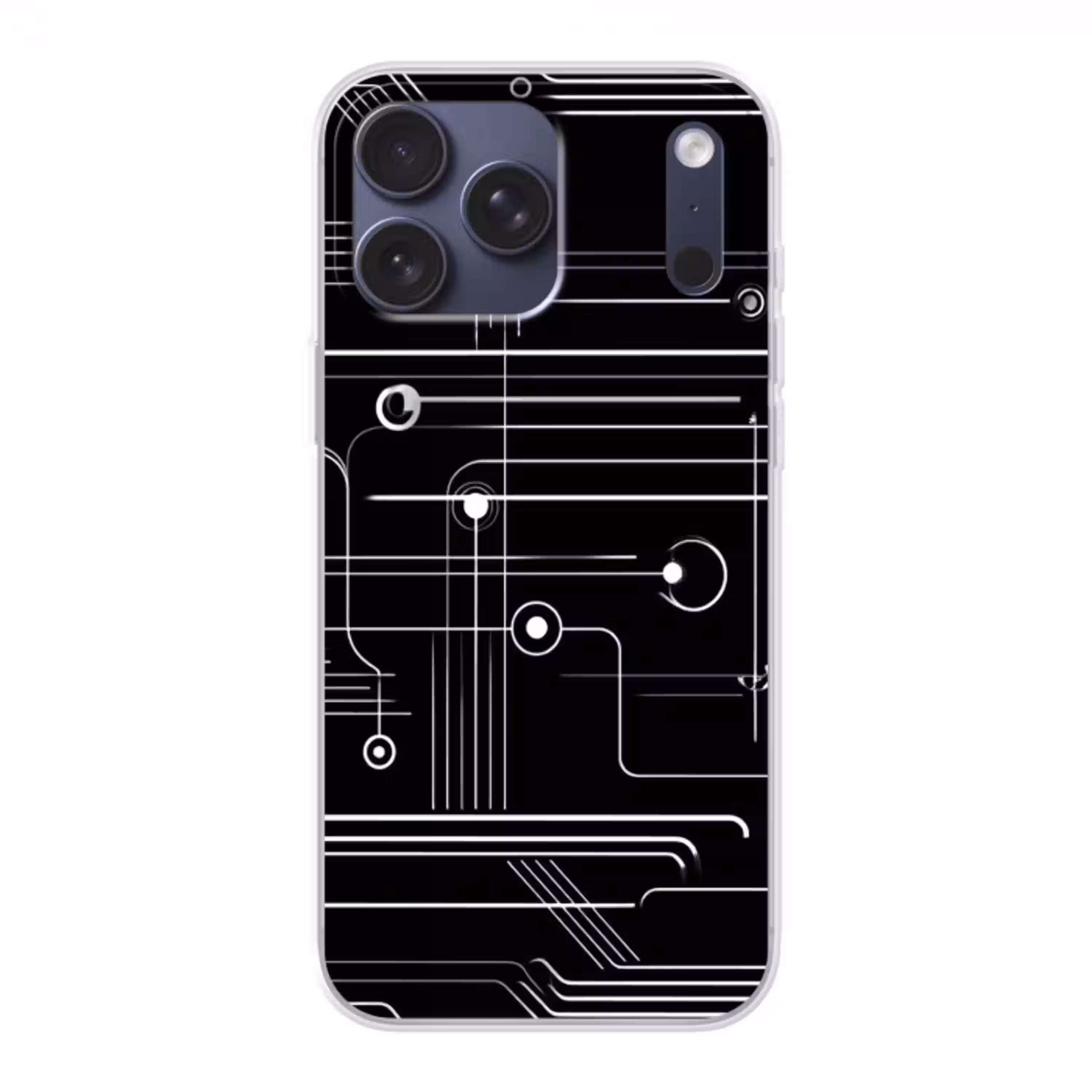 Gaming - Abstract - Lijnen - Rondjes - Zwart Telefoonhoesje iPhone 17 Pro Max klein -3d