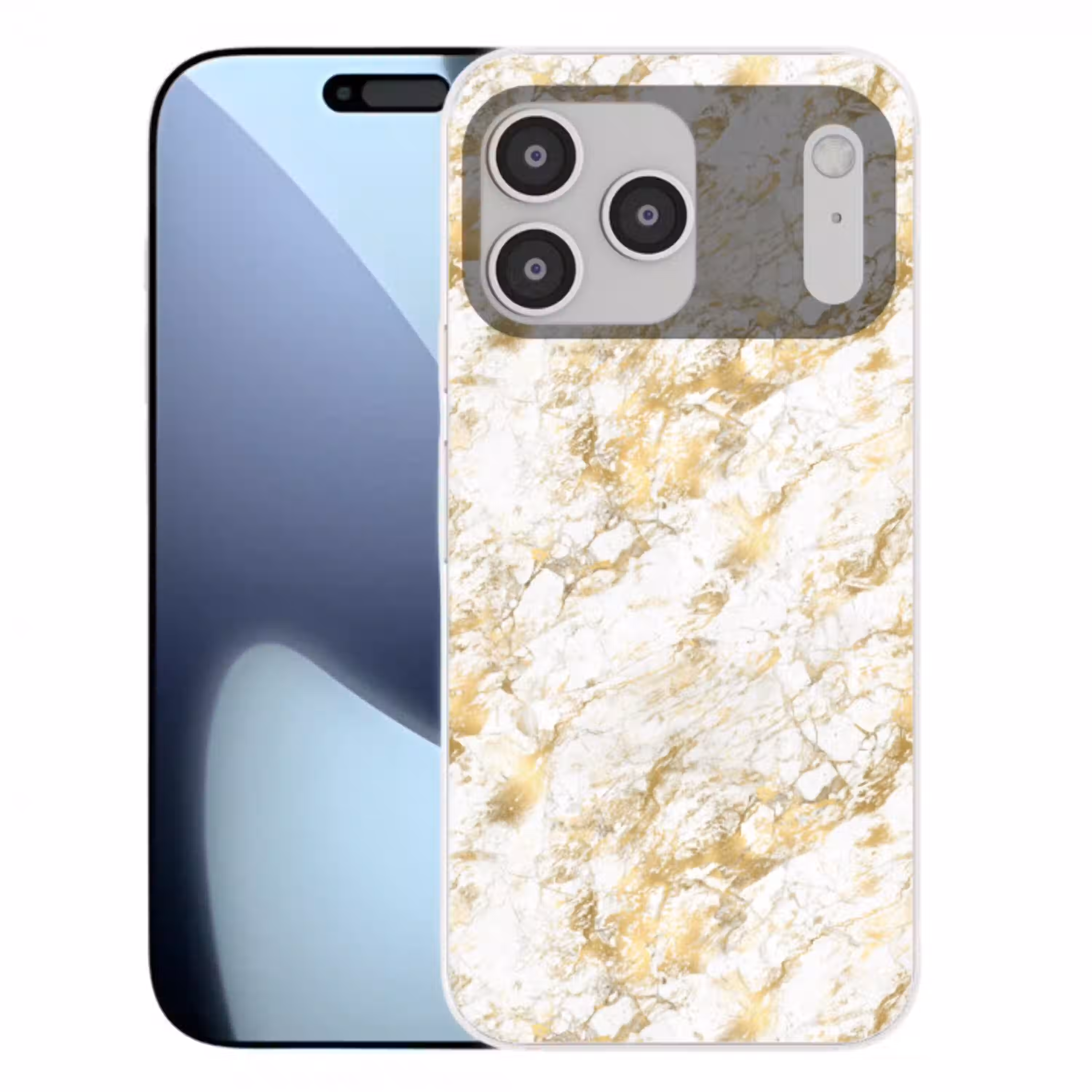 Marmer - Goud - Structuur Telefoonhoesje iPhone 17 Pro Max klein 879 -3d