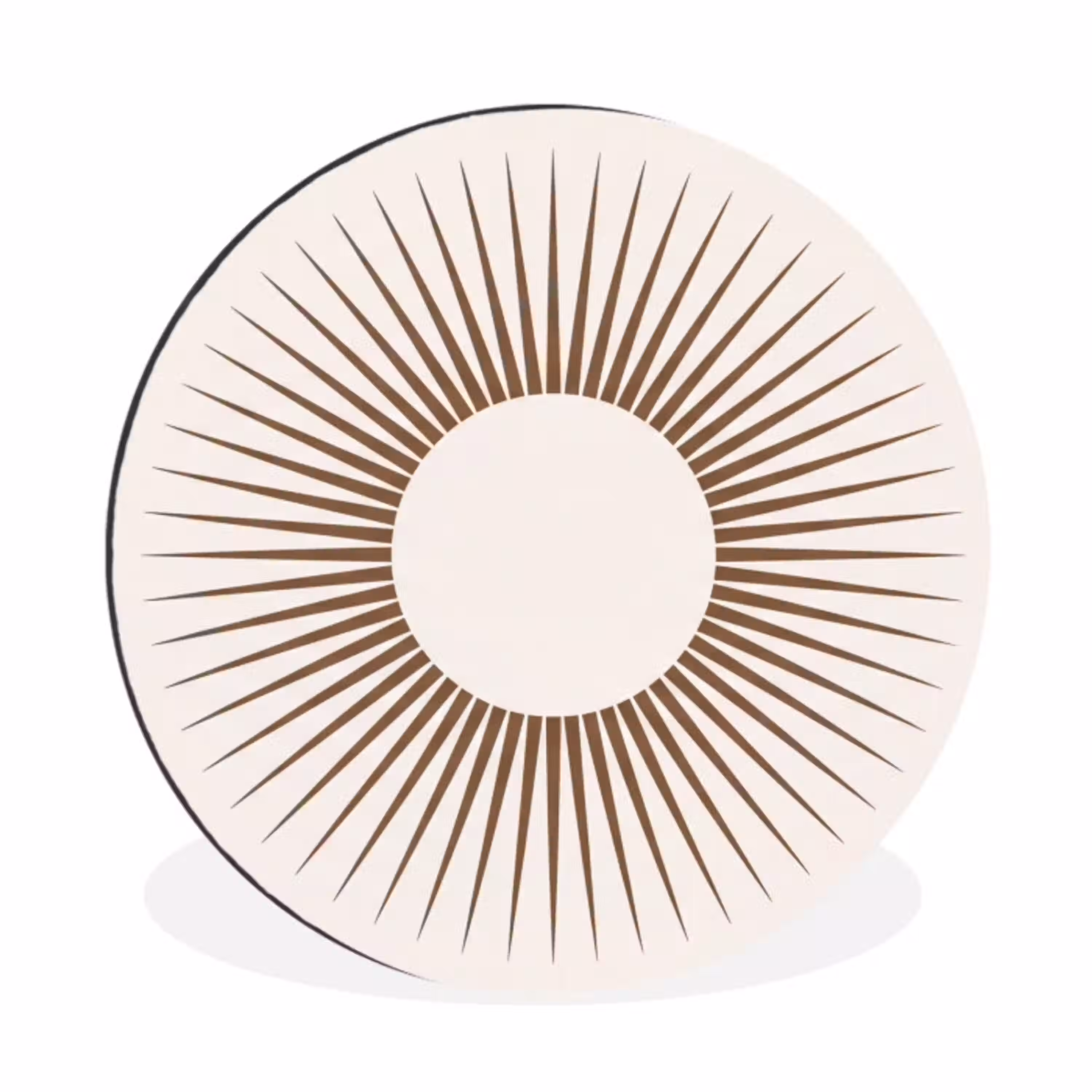 Abstract - Zon - Symbool - Modern - Beige Wandcirkel aluminium klein -3d