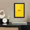 Smile - Geel - Roze fotolijst zwart zonder passe partout klein -sfeer1