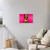 Kat - Art - Zonnebril - Roze Tuinposter op houten frame 2 cm dik klein -sfeer1