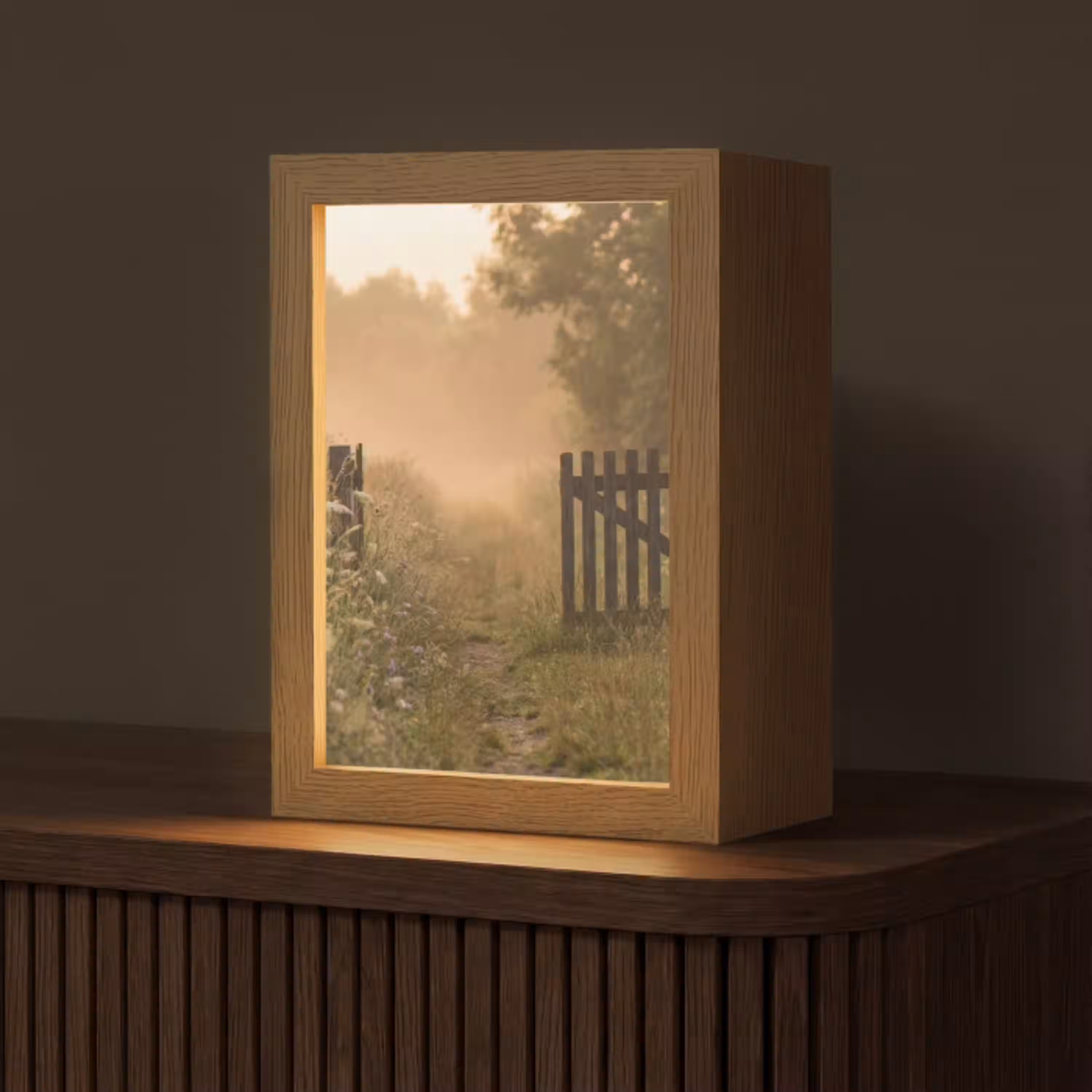 Hek - Natuur - Mist - Veld Light Box met kabel (Tafellamp) klein -z3d_website