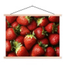 Aardbei - Fruit - Rood textielposter latten blank klein -3d