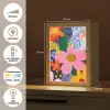 Kleurrijk - Bloemen - Abstract - Stippen Light Box met kabel (Tafellamp) klein -USP_NL