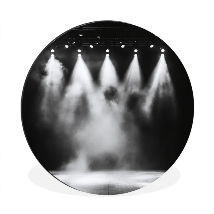 Theaterzaal - Mist - Spotlights - Zwart Wandcirkel aluminium klein -3d