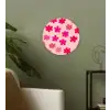 Bloemen - Patroon - Roze Wandcirkel kunststof plaat 5mm dik klein -sfeer3
