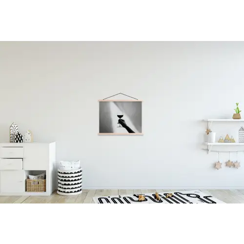 Lichtinval - Wijn - Rood - Glas textielposter latten blank klein -kinderkamer