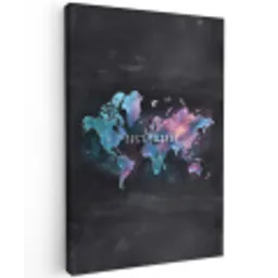 Travel - Sterrennevels - Wereldkaart - Krijtbord Tuinposter op houten frame 2 cm dik middel -3d