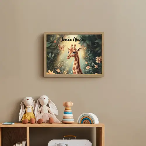 Giraffe - Jungle - Bloemen Light Box met batterij (Wandlamp kind) middel -sfeer2_kind
