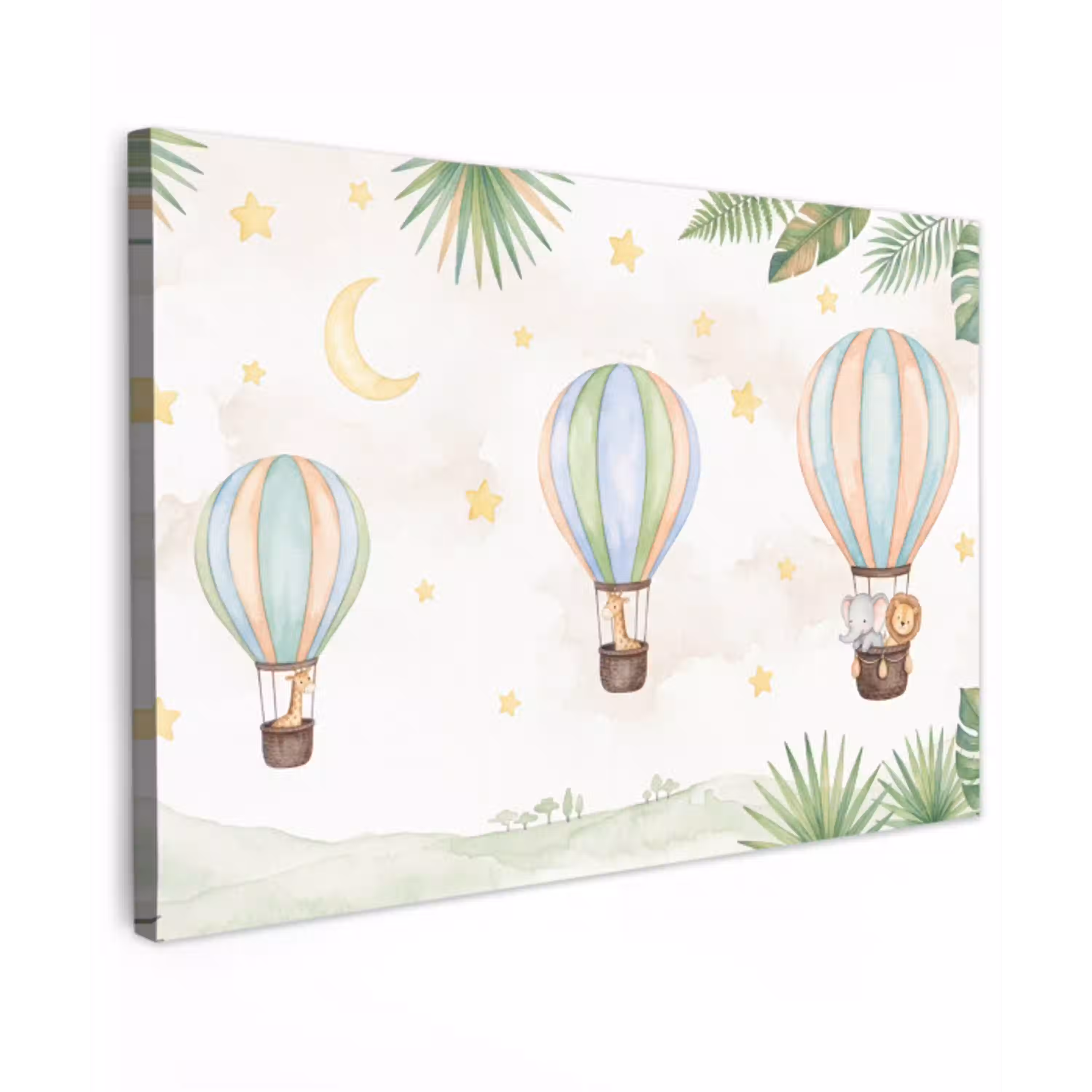 Aquarel - Luchtballonnen - Pastel canvas 2cm klein -z3d
