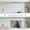 Vogel - Realistisch - Veren - Bruin keuken achterwand spatscherm klein -voor_na_DE