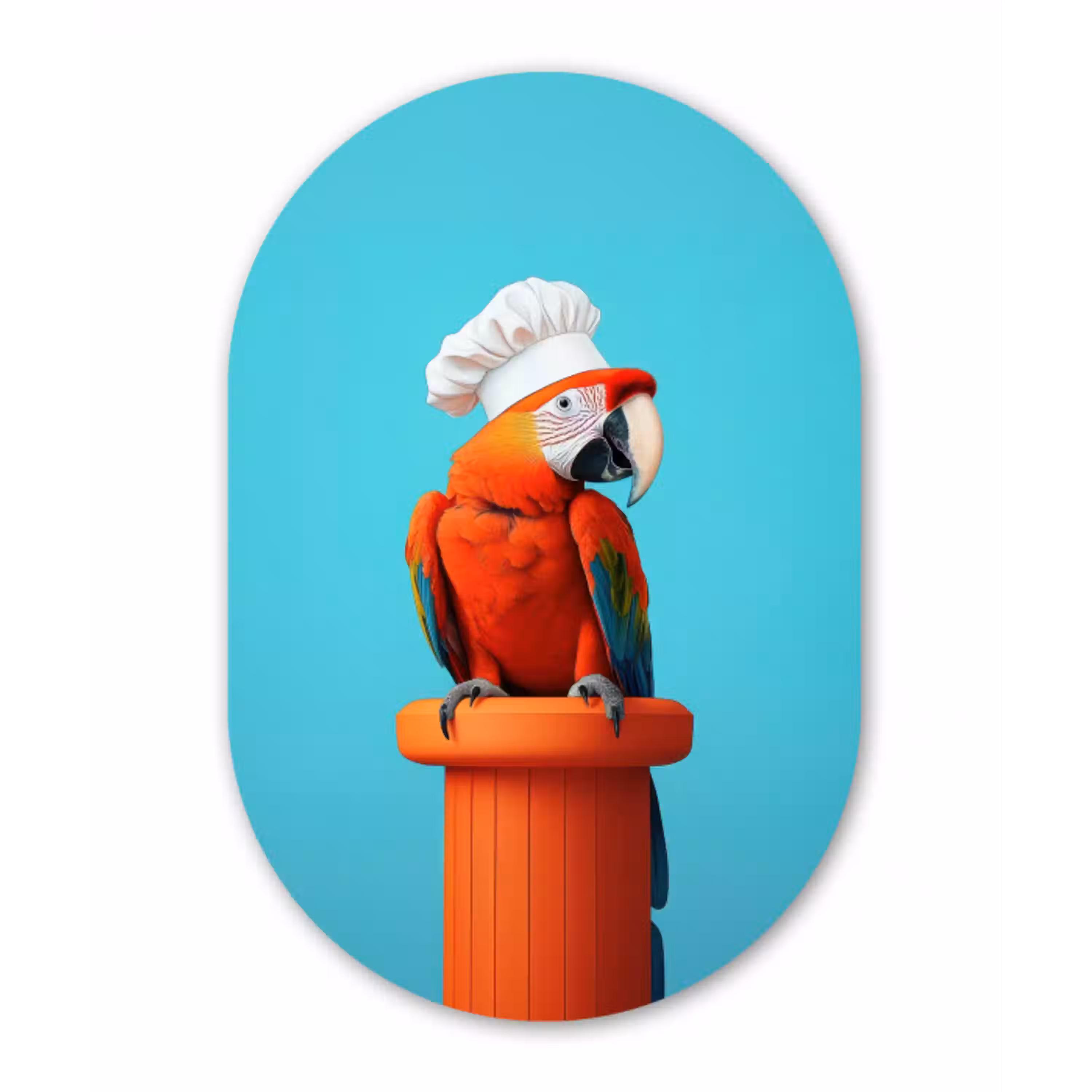 Ara - Koksmuts - Sokkel - Grappig Wandcirkel Ovaal Glas middel -3d