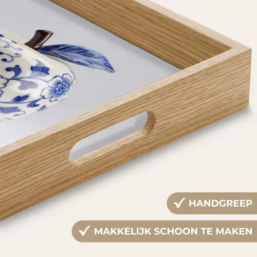 Appel - Blauw - Klassiek Dienblad Rechthoek middel -USP_HandgreepNL