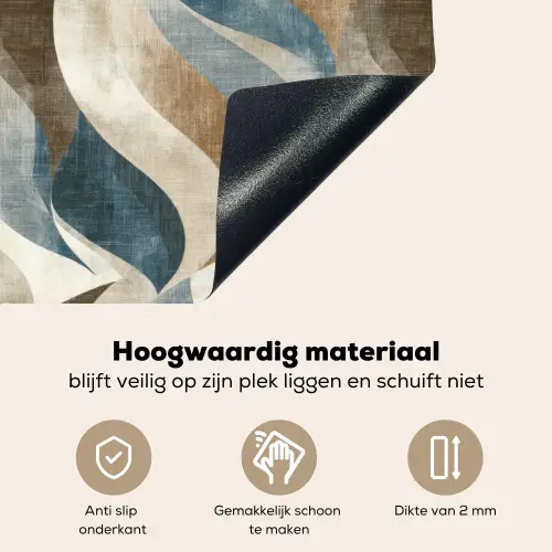 Abstract - Golven - Kleurrijk Inductie beschemer met haakjes klein 777 -ky-onderkant-nl