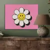Smiley - Bloem - Roze PET vilt klein -sfeer2
