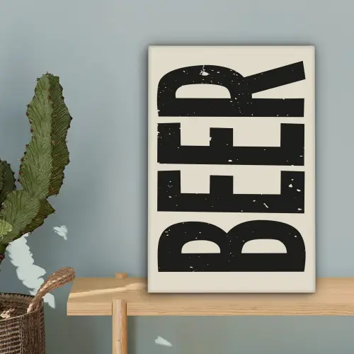 Beer - Vintage - Zwart - Beige canvas 2cm klein -sfeer4