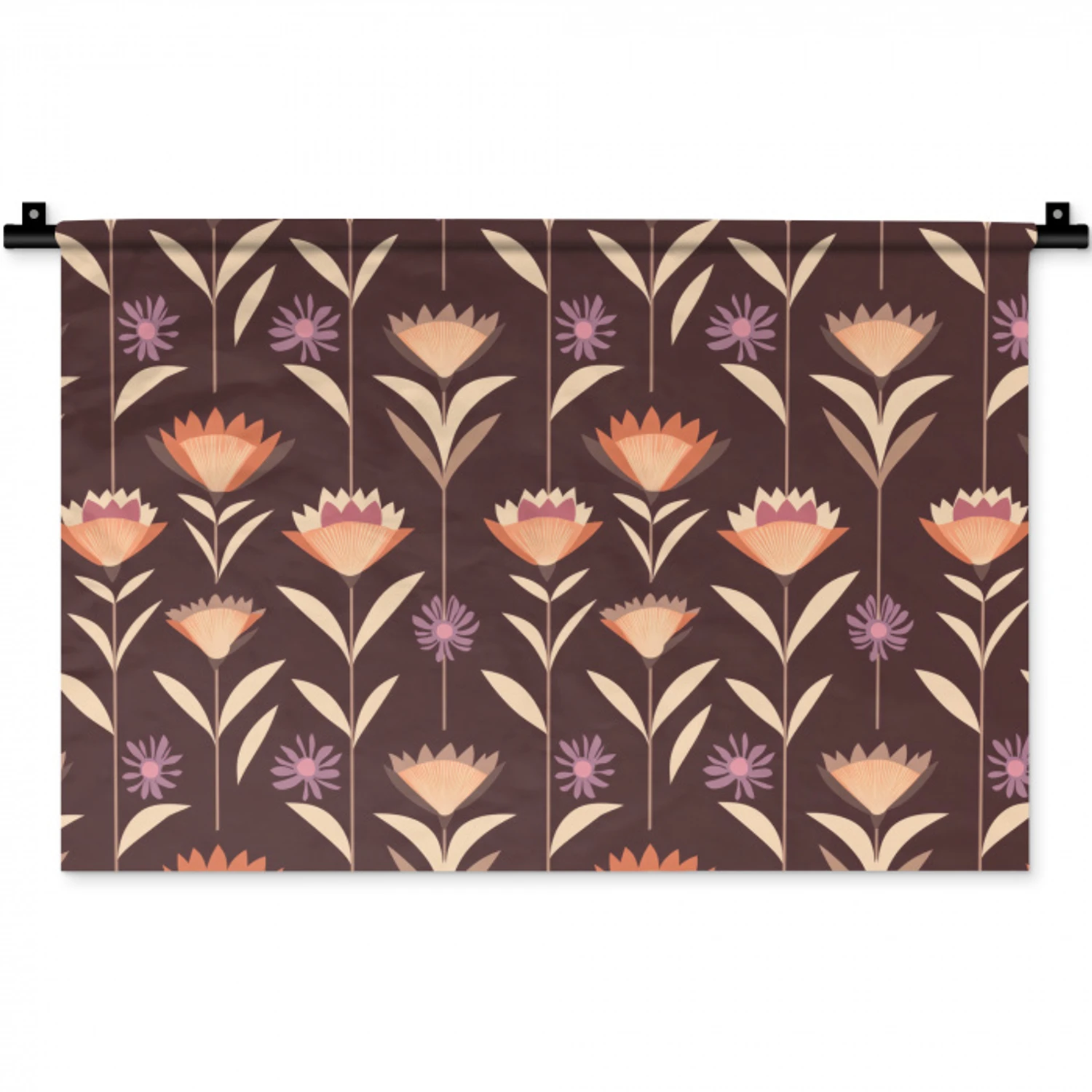 Elegant - Retro - Bruin Wandkleed katoen klein 269 -zz3d
