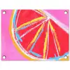 Grapefruit - Geschilderd - Roze - Strepen tuinposter los doek klein -3d