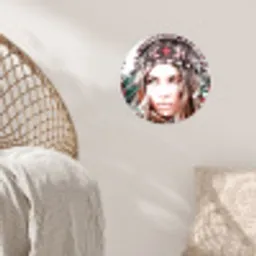 Vrouw - Bloemen - Indianentooi - Rozen - Bloemen Wandcirkel behangsticker klein -sfeer4