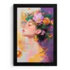 Abstract - Vrouw - Bloemenkroon - Goud fotolijst zwart zonder passe partout klein -3d