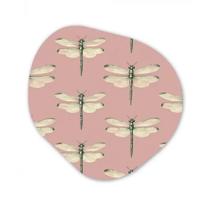 Lillibellen - Patroon - Roze Wandcirkel Organisch Aluminium middel 851 -3d