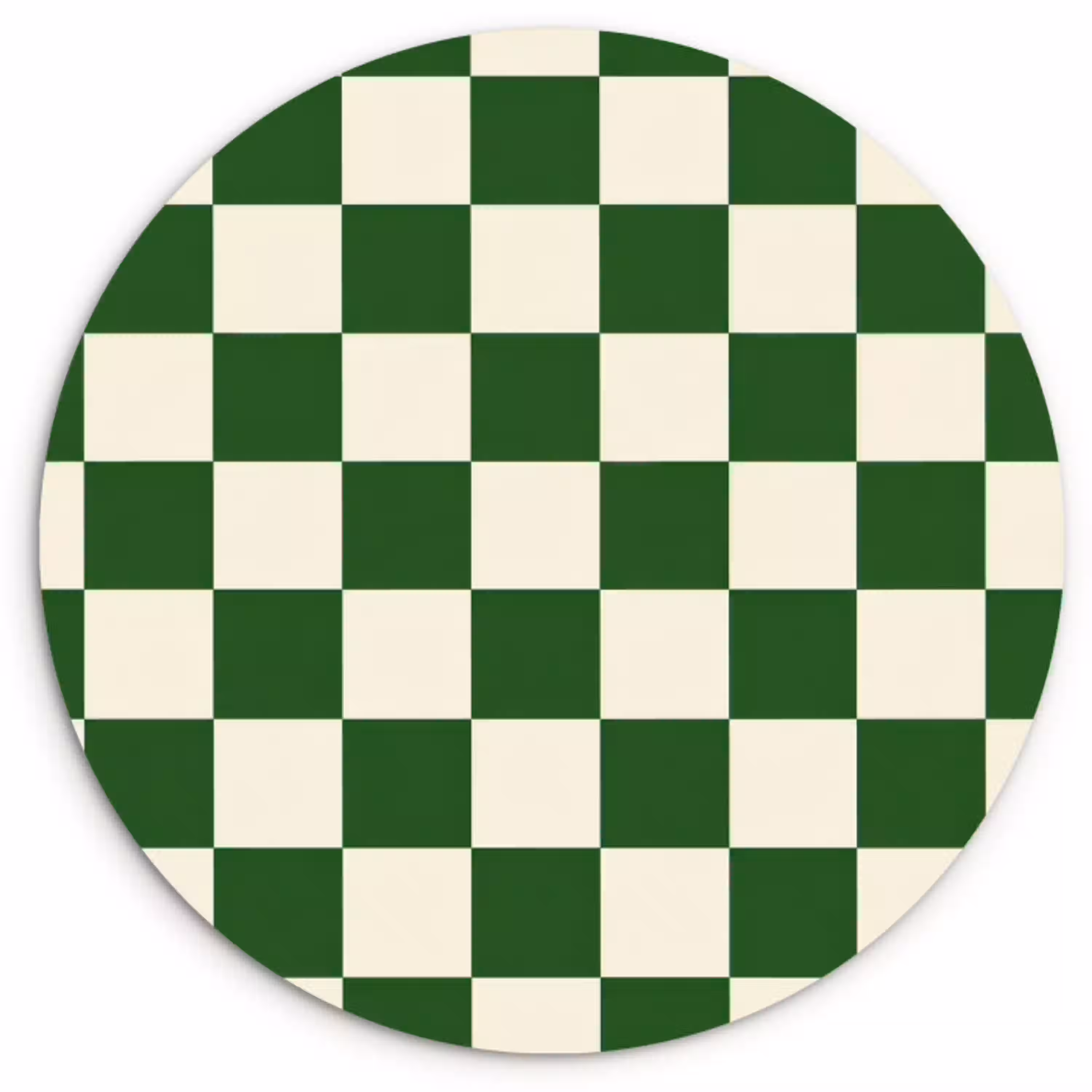 Schaakbord - Patroon - Groen Wandcirkel kunststof plaat 5mm dik klein 188 -3d